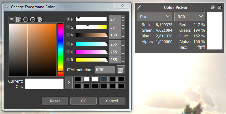 GIMP color selection widget