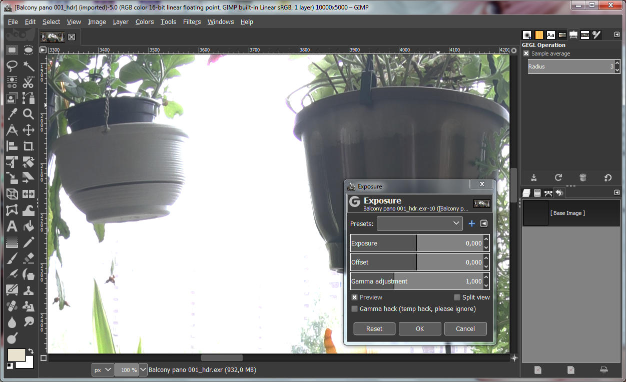 HDR exposure in GIMP