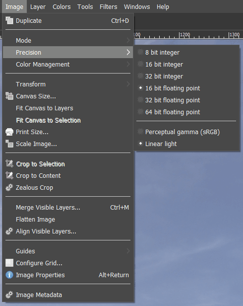 32-bit workflow in GIMP