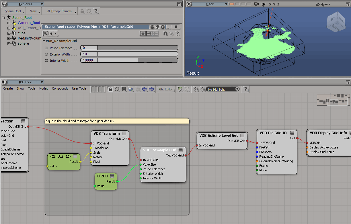 resample vdb grid in ice