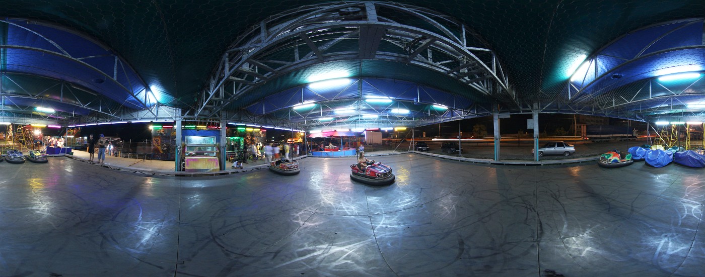 Bumpercars in the evening pano