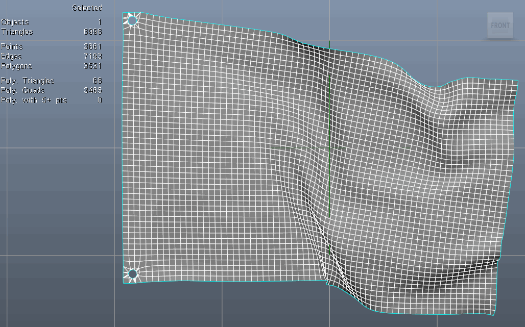 Syflex flag low-density simulation