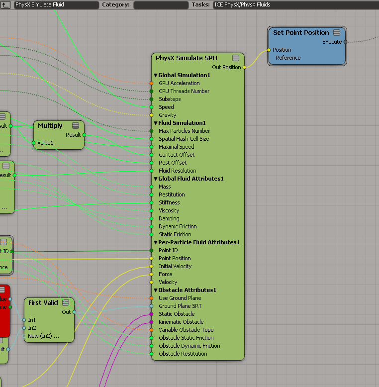 PhysX simulate SPH Softimage ICE node