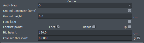 AXIS Neuron contact modes