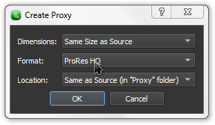 Olive NLE proxy settings