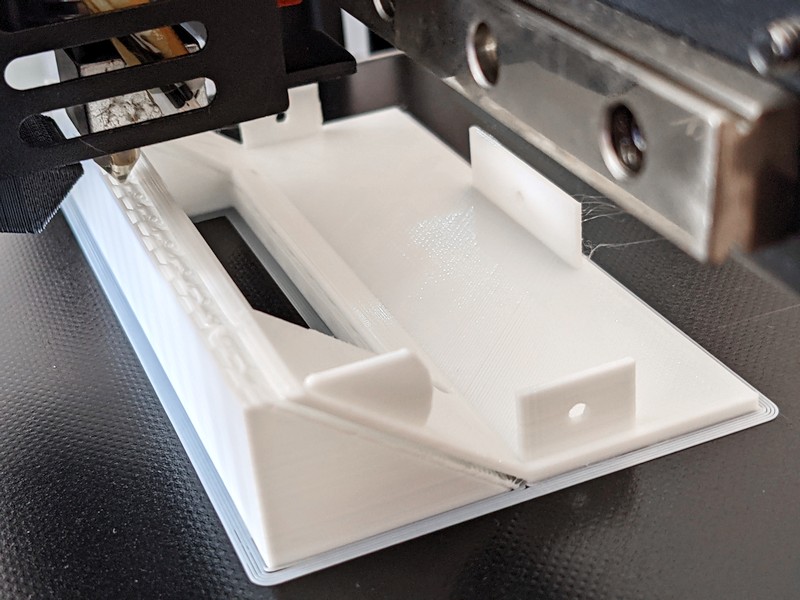 3d printed smart device case being printed