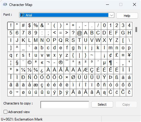 windows-charmap-utility